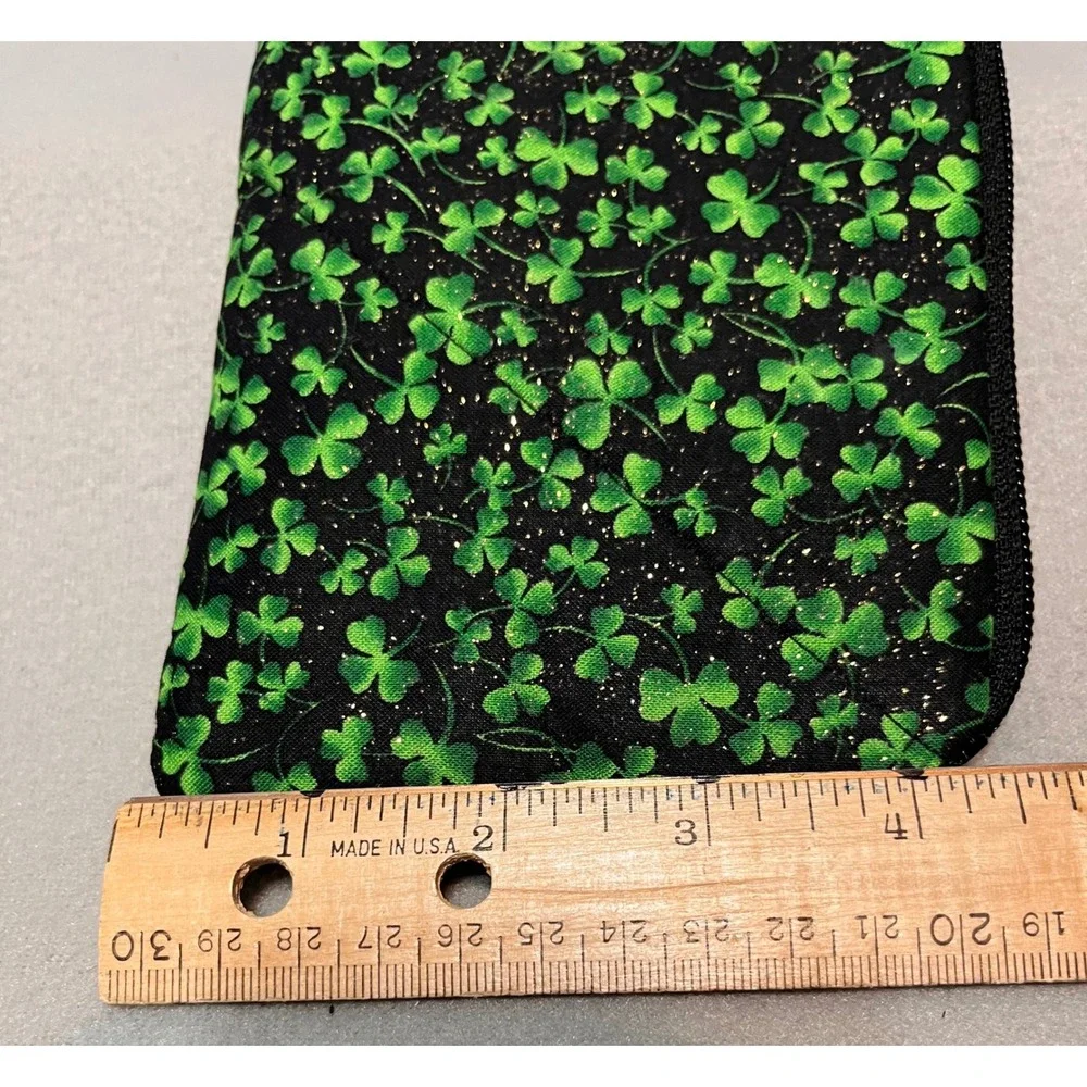 Lightweight Travel‎ Totes Daren Otis Green Shamrock Clover Zipper Pouch Glitter